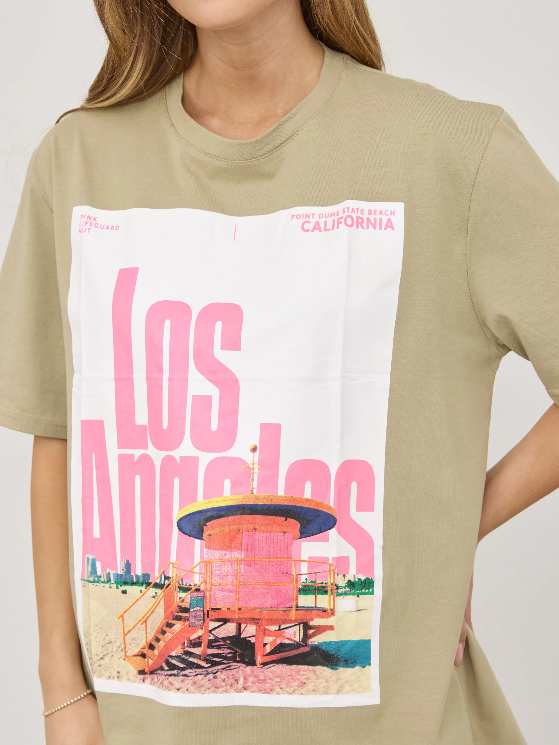 טישירט הדפס LOS ANGELES | ירוק - Image 6