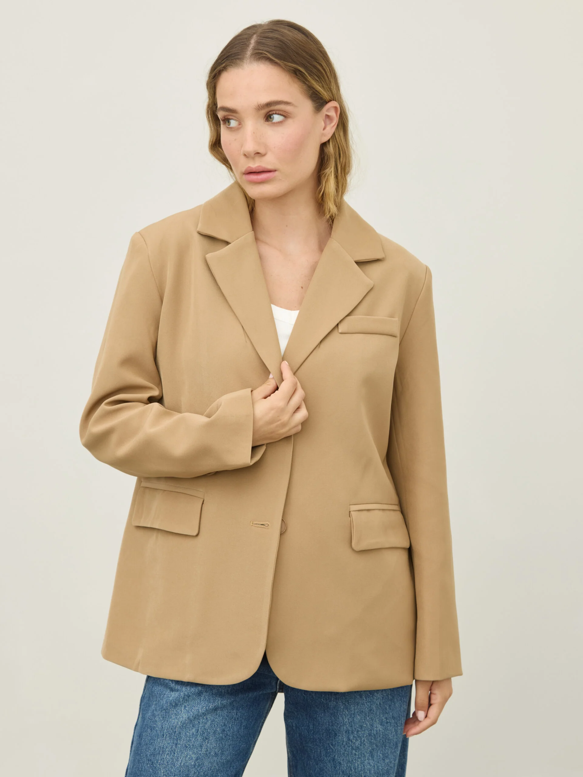 בלייזר מחוייט סיינה | בז' - Image 3